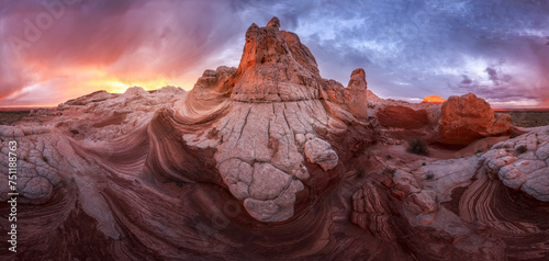 Desert Landscape Of Sandstone Formations In Utah