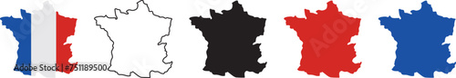 France map icon set, France map isolated