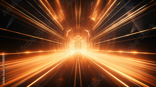 Glowing futuristic fantasy tunnel abstract background