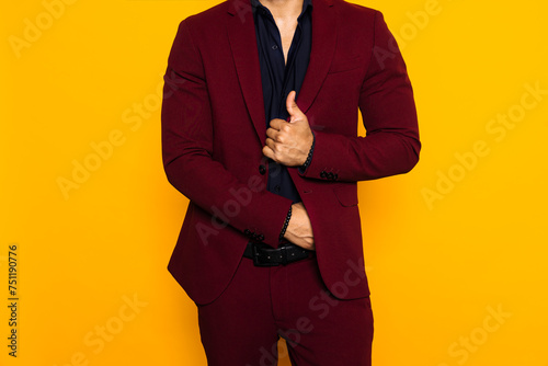 Crop man in stylish suit photo