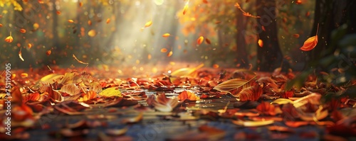 Fall Frenzy A Golden Leaf-filled Adventure Generative AI