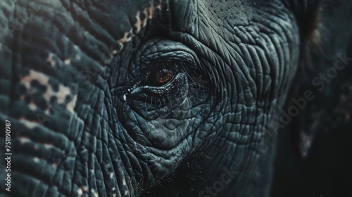 Activists promoting animal rights, Intimate Close-Up of Elephant's Eye, Close-up shot capturing the intricate textures around the eye of an elephant, reflecting the gentle nature of this majestic crea