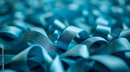Dynamic Close-up of Blue Ribbons photo