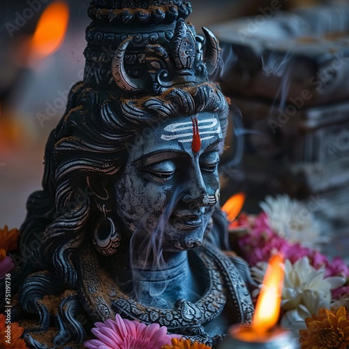 Goddess of the Month Hindu Deity in a Modern Setting Generative AI