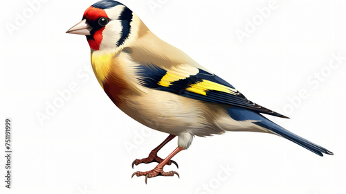 Illustration of a goldfinch bird © Anaya