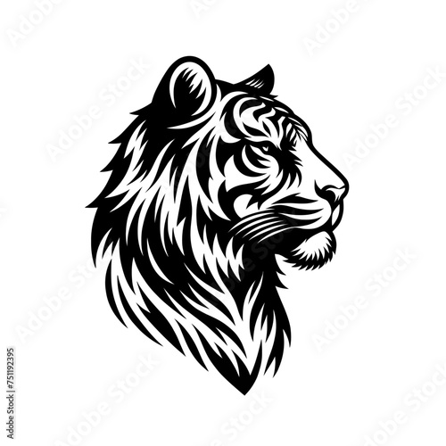 Wallpaper Mural The vector-style illustrations of a Tiger head silhouette Torontodigital.ca