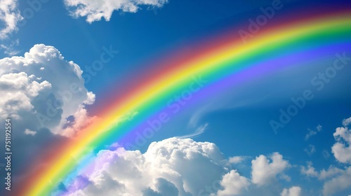 A vibrant rainbow stretching across a stormy sky. © Shakeel,s Graphics