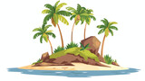 Grab a Flat Illustration of Desert Island