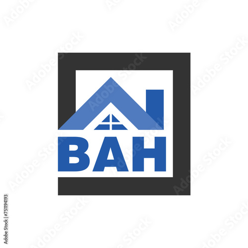 BAH letter logo design on white background. BAH logo. BAH creative initials letter Monogram logo icon concept. BAH letter design