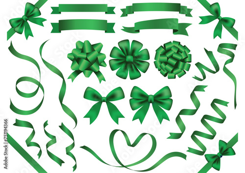 green ribbon and bow