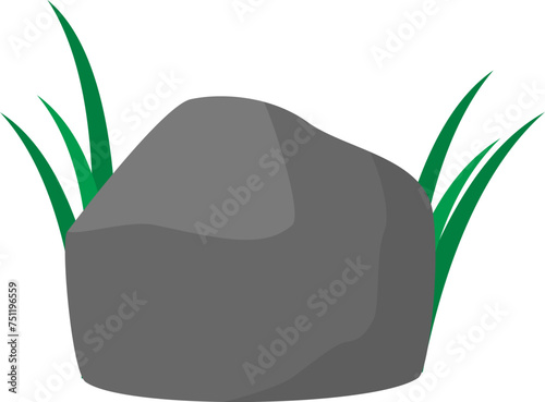 Rock and Grass Illustration photo