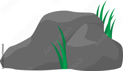 Rock and Grass Illustration photo