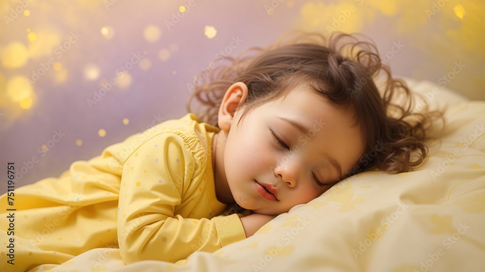 a toddler sleep on a dreamy background a toddler sleep on a dreamy background