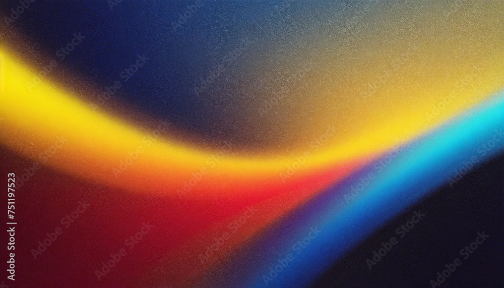 Vivid Expression: Grainy Gradient with Glowing Blue, Yellow, Red
