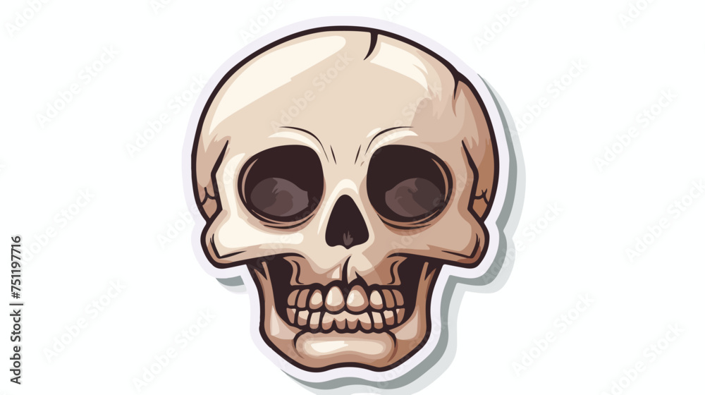 Sticker of a cartoon skull.