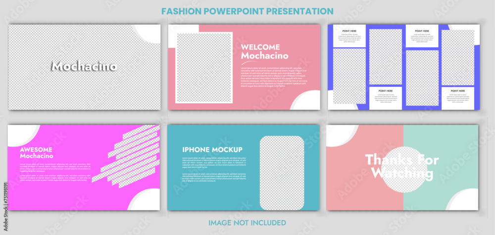 set of presentation template design with minimalist concept and modern layout use for annual report and business profile.