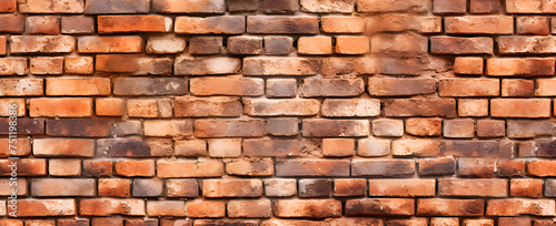 Old brick wall isolated on white background with clipping path for design.