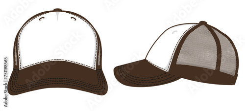 trucker hat mock up. With the position of the front view and side view.