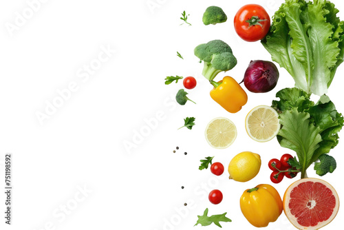 Fruits and Vegetables Isolated On Transparent Background