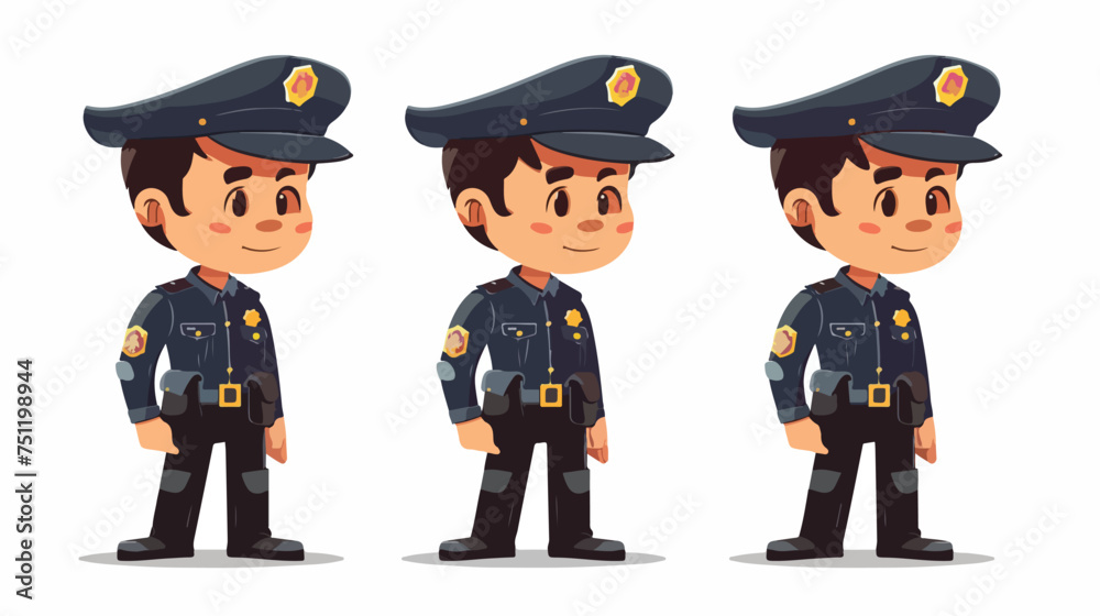 Traditional Asian police cartoon character.