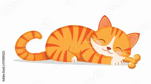 Vector illustration. Orange funny cat.