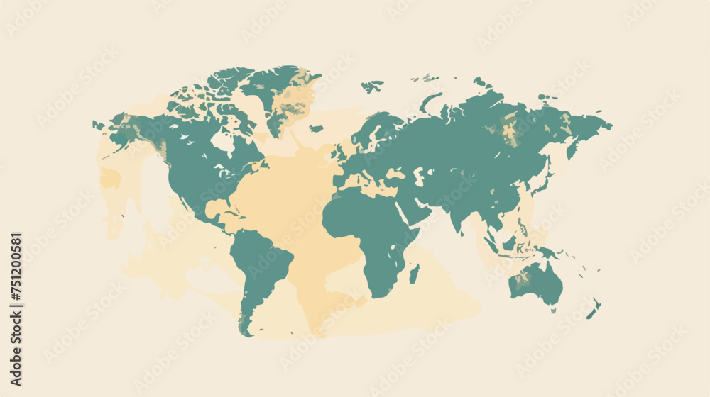 World map in a flat style.