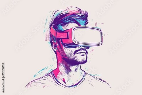 VR Overarching Mixed Virtual Reality Goggles for Objective. Augmented reality Glasses Indoor gardening. 3D Future Technology Imagine Games Network Headset Gadget and Horizon Wearable Equipment photo