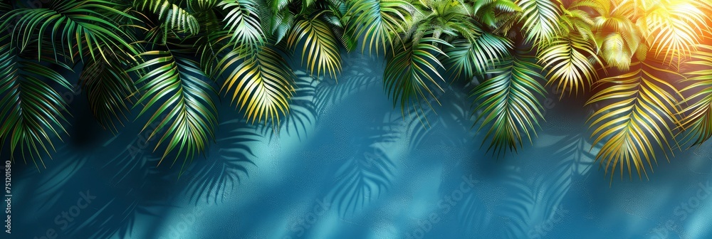 Empty Palm Shadow Blue Color Texture, HD, Background Wallpaper, Desktop Wallpaper