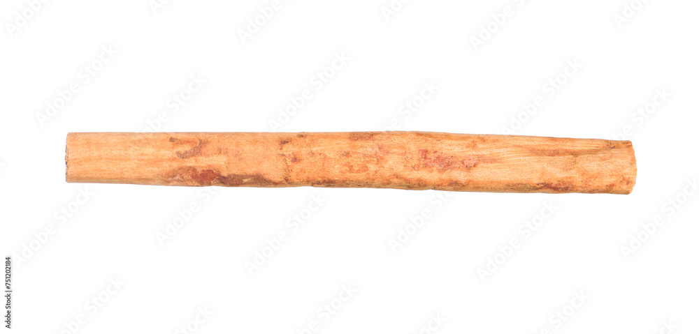 One aromatic cinnamon stick isolated on white One aromatic cinnamon stick isolated on white
