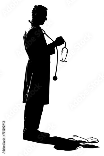 silhouette of  a doctor