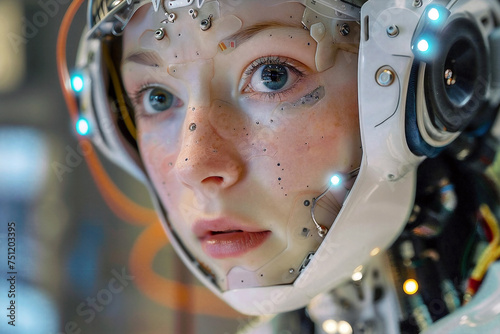 Lady (AI) artificial intelligence like a human. © pjjaruwan