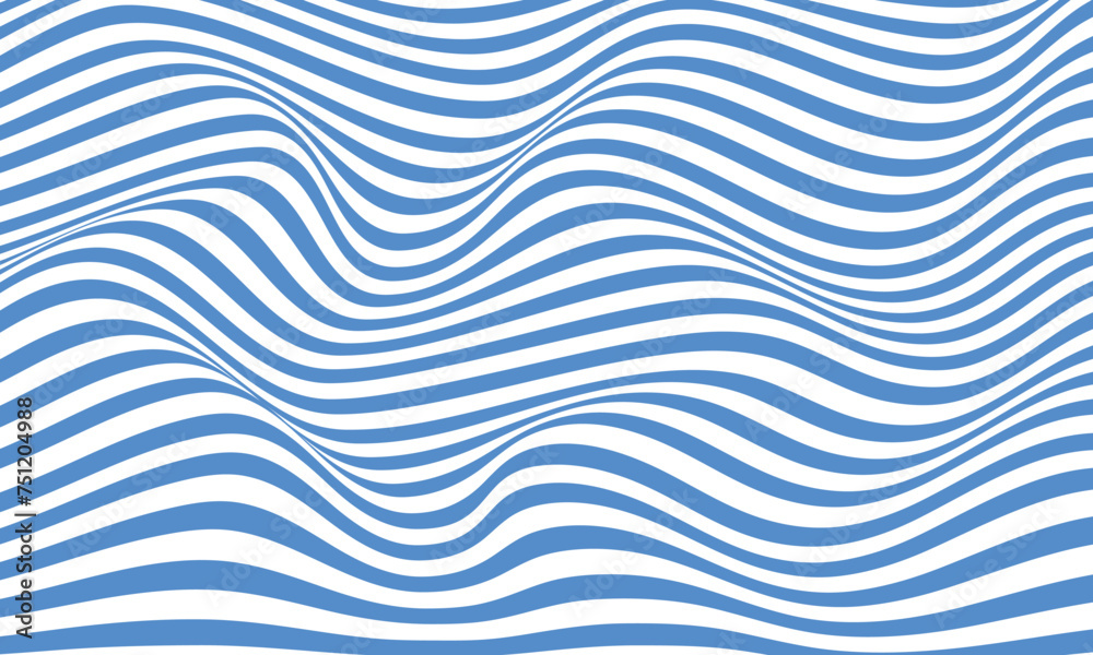 Abstract stripes optical art wave line background. Vector