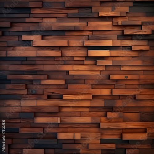 Wooden wall texture background. Realistic vector illustration of wood wall texture.