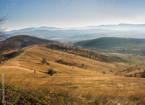 Panoramic view of the forested hills from Cluj region, Transylva photo