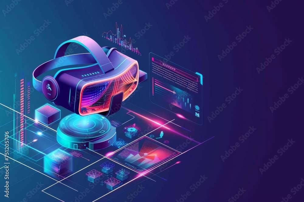 VR Influential Mixed Virtual Reality Goggles for Turn of Phrase. Augmented reality Glasses Communication. 3D Future Technology well-composed Headset Gadget and Data Warehousing Wearable Equipment