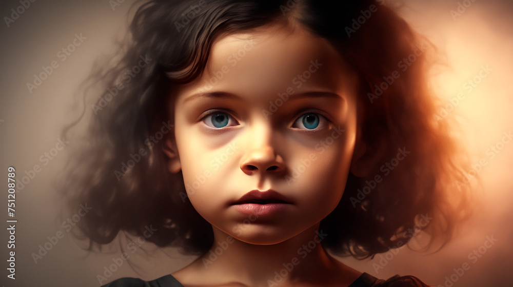 Portrait of a little girl, 3D style Portrait of a little girl, 3D style