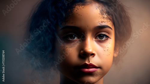 Portrait of a little girl, 3D style