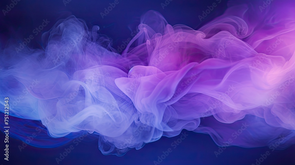 Glowing Blue and Purple Fog Wave Abstract Art. Mysterious Storm Sky Mist Texture with a Paint Water Mix Background Glowing Blue and Purple Fog Wave Abstract Art. Mysterious Storm Sky Mist Texture with a Paint Water Mix Background