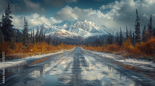 Landscapes on Denali highway.Alaska. photo