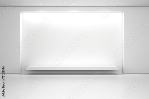 Wallpaper Mural Minimalistic White Studio Background for Superb Product Display. Empty Room with Window Shadows and Blurred Backdrop Torontodigital.ca