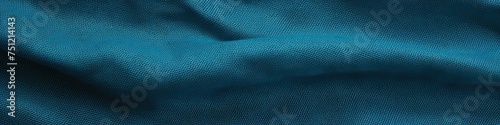 Natural Weave Cloth in Dark Blue or Teal Color. Close-Up of Cotton or Linen Fabric Texture for Clothes. Seamless Textile Background