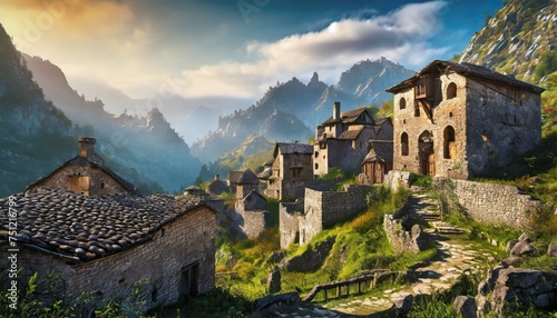 village in the mountains photo