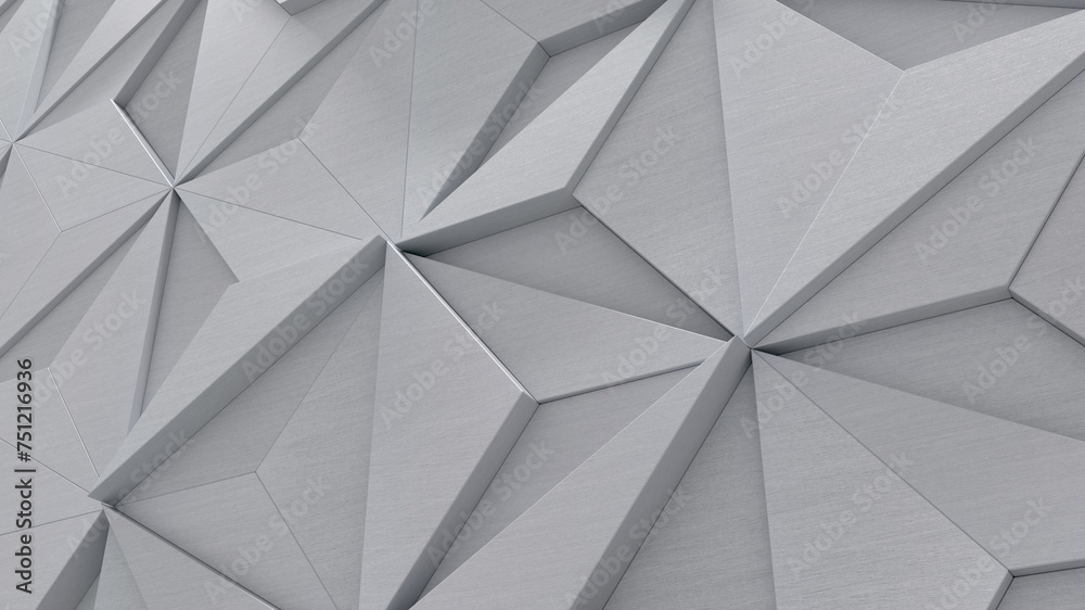 Obraz premium Part of a futuristic metal installation on the wall (3D Illustration)