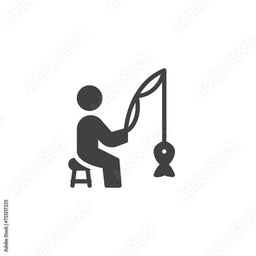 Man fishing vector icon