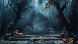 Halloween Night at the Haunted Forest Generative AI