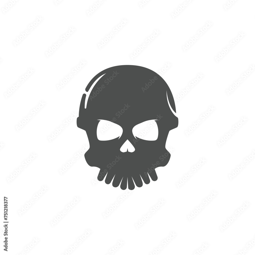 Human Skull Logo Icon Front View