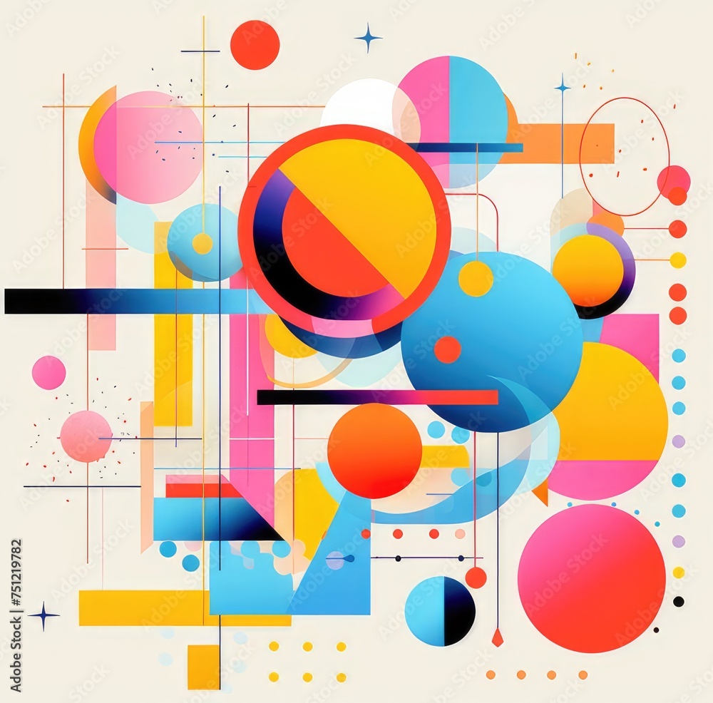 playful shapes and lines mixture background