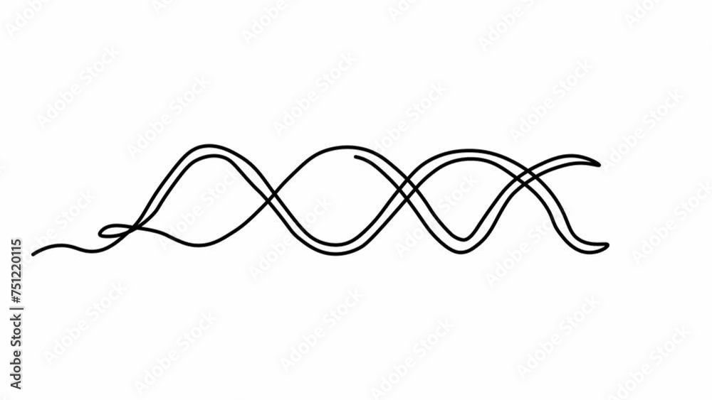 Self drawing animation with one continuous line draw, Abstract DNA molecule Self drawing animation with one continuous line draw, Abstract DNA molecule