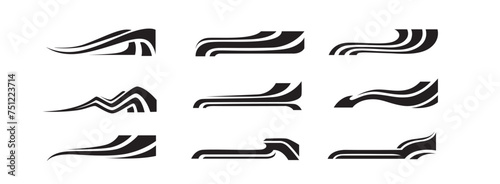 Car stripe element sticker for racing sport vector design
