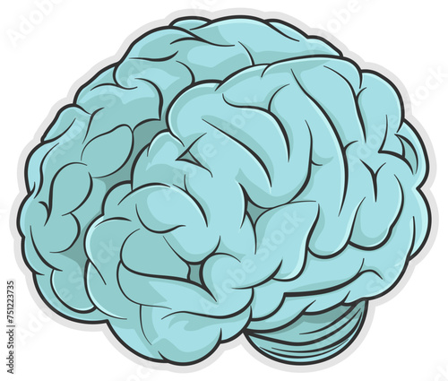vector drawing of a brain without background